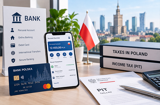 Polish Banking and Tax Desk Setup